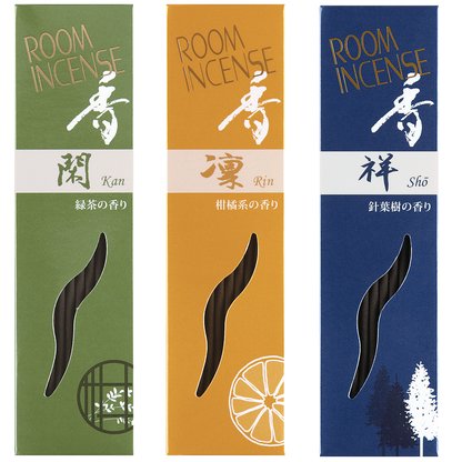 GYOKUSHODO 玉初堂 ROOM INCENSE KOH 香 LIVING 3 Varieties Set with Gift Box / Made in Osaka Japan