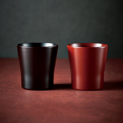 Kaze-ya style Hand-painted Lacquer Tumbler Cups (2pc set) [Direct from Japan]