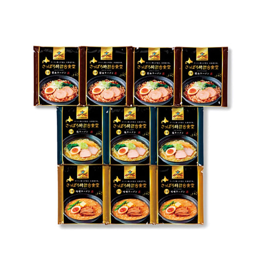 Sapporo Tokeidai Shokudo 3 flavor varieties Ramen Set 10 Pcs [Direct from Japan]