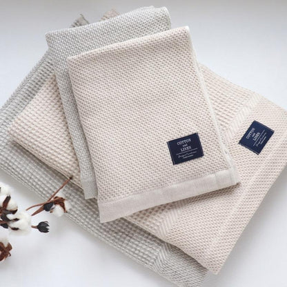 Sensyu Nanbuori Cotton Linen Honeycomb Waffle Bath Towel