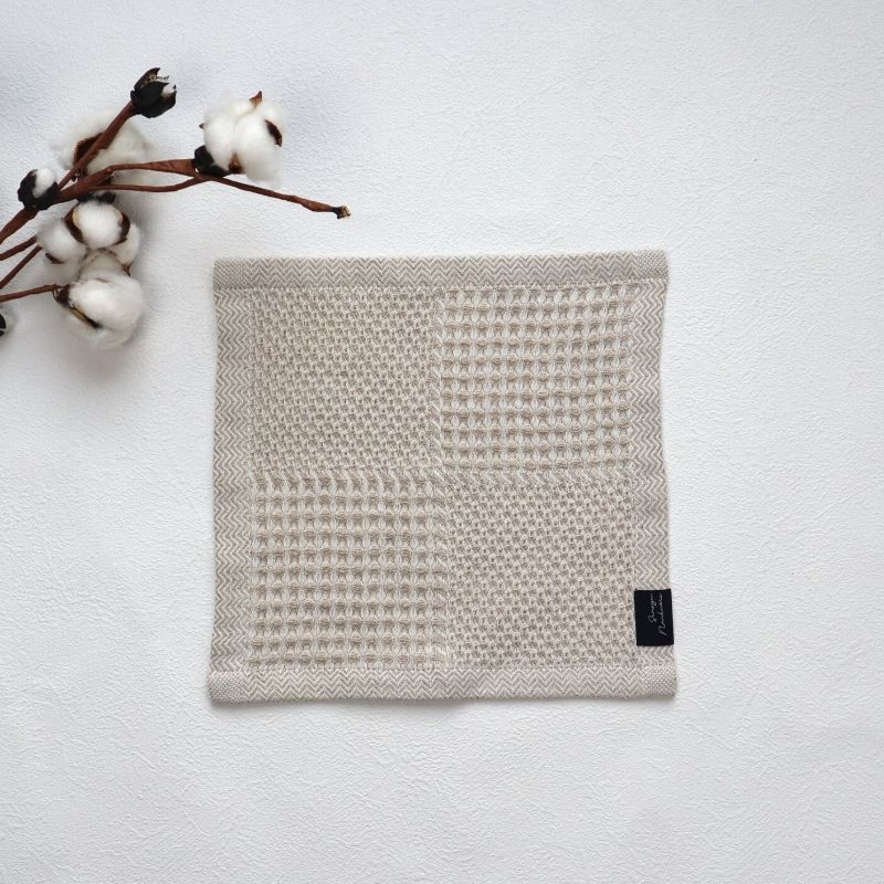 Sensyu Nanbuori Cotton Linen Honeycomb Waffle Handkerchief